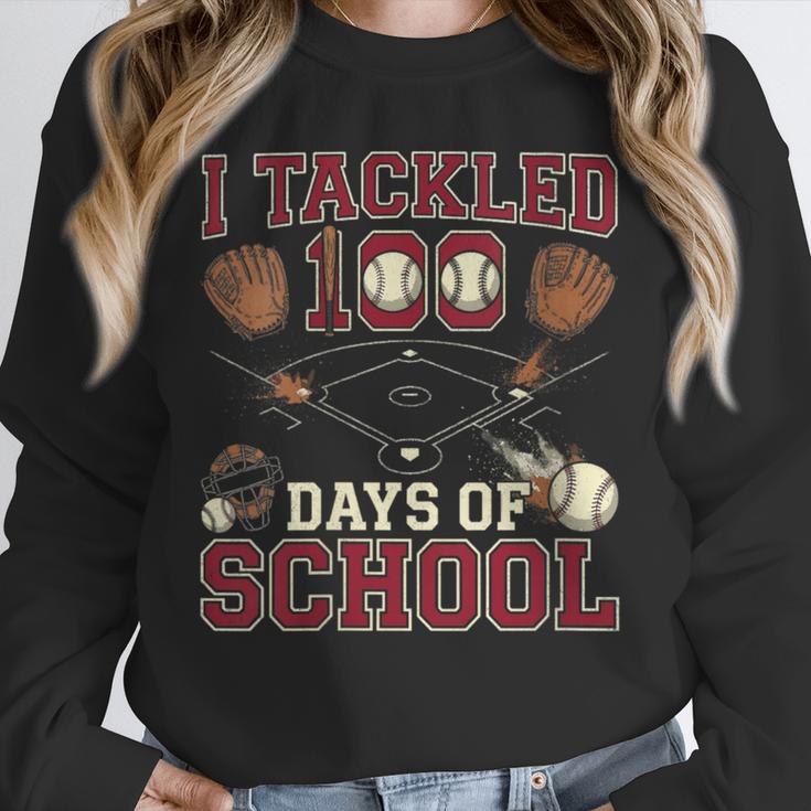 Women's 100 Days Of School Boys Kids Baseball Unisex Sweatshirt