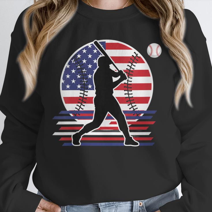 Women's Batter Patriotic American Flag Baseball Silks Unisex Sweatshirt Women's Batter Patriotic American Flag Baseball Silks Unisex Sweatshirt