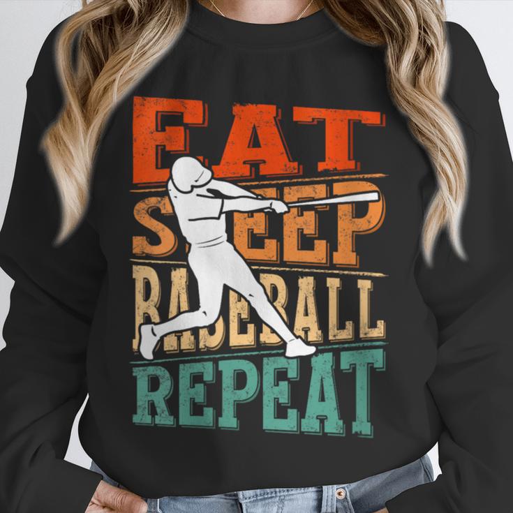 Women's Eat Sleep Baseball Repeat Vintage Player Sport Lover Retro Unisex Sweatshirt Women's Eat Sleep Baseball Repeat Vintage Player Sport Lover Retro Unisex Sweatshirt