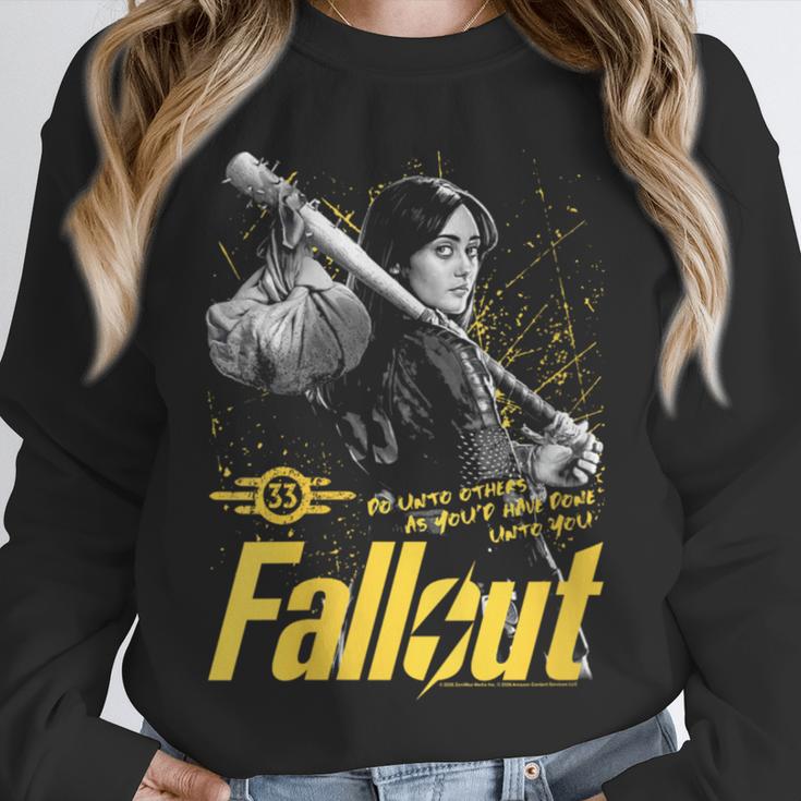 Women's Fallout TV Series Lucy Do Unto Others Baseball Bat Gamer Unisex Sweatshirt Women's Fallout TV Series Lucy Do Unto Others Baseball Bat Gamer Unisex Sweatshirt