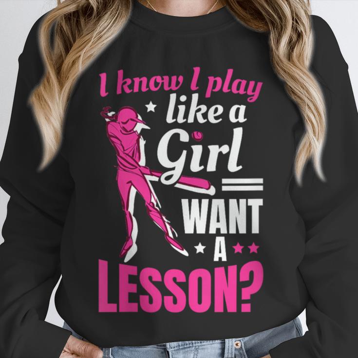 Women's Play Like A Girl Softball Baseball Girls Unisex Sweatshirt Women's Play Like A Girl Softball Baseball Girls Unisex Sweatshirt