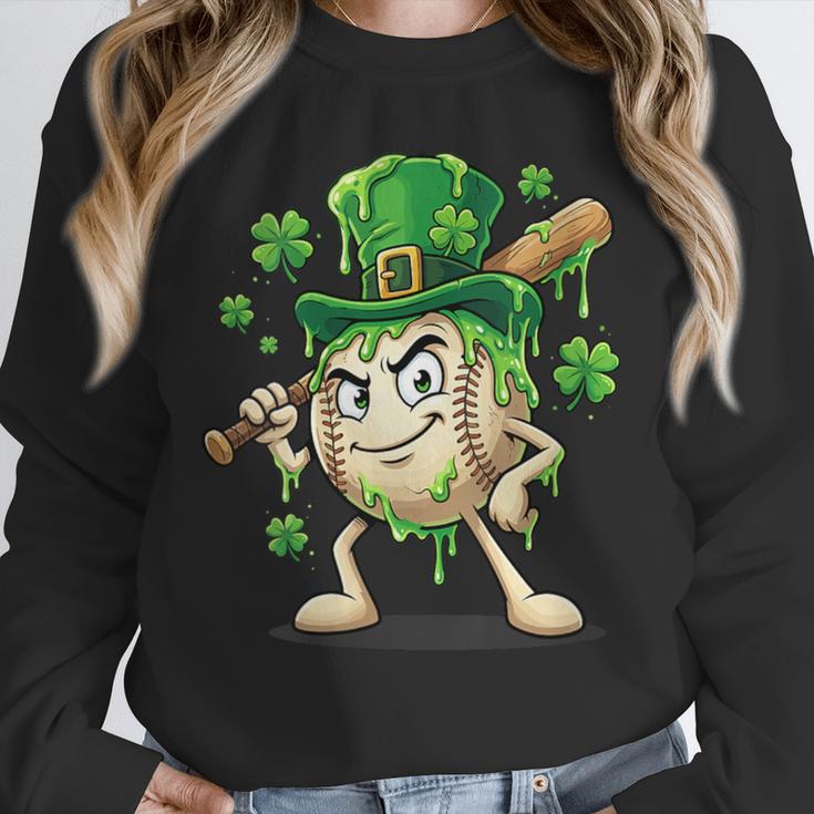 Women's St Patricks Day Baseball Leprechaun Shamrock Player Boys Kid Unisex Sweatshirt