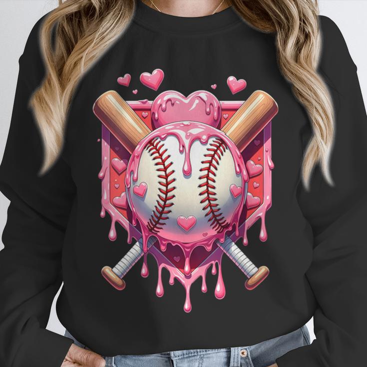 Women's Valentines Day Baseball Boys Ice Cream Drip Heart Youth Kids Unisex Sweatshirt Women's Valentines Day Baseball Boys Ice Cream Drip Heart Youth Kids Unisex Sweatshirt