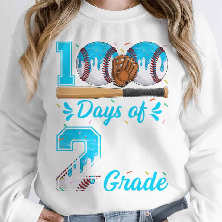 100 Days Of 2nd Grade Baseball 100th Day Of School Boys Kids Unisex Sweatshirt