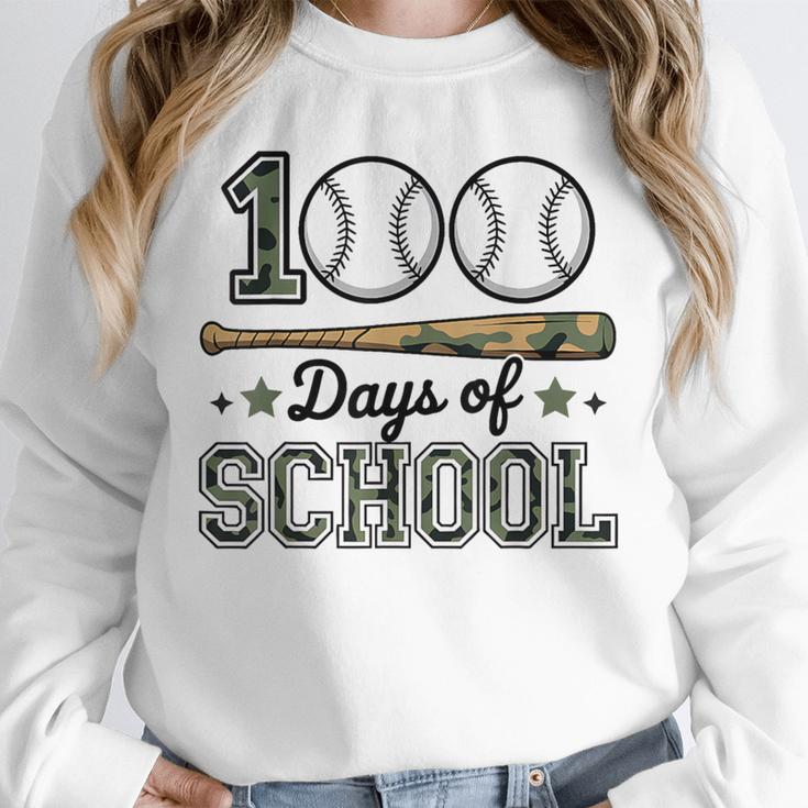 100 Days Of School Baseball Camo Boys School Teacher Unisex Sweatshirt