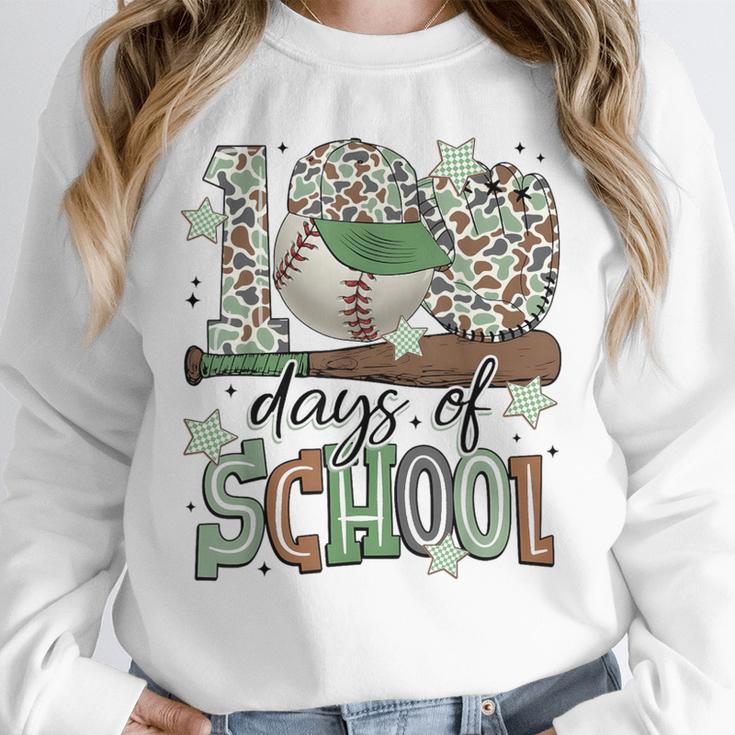 100 Days Of School Baseball Camo Men Boy Kid Unisex Sweatshirt