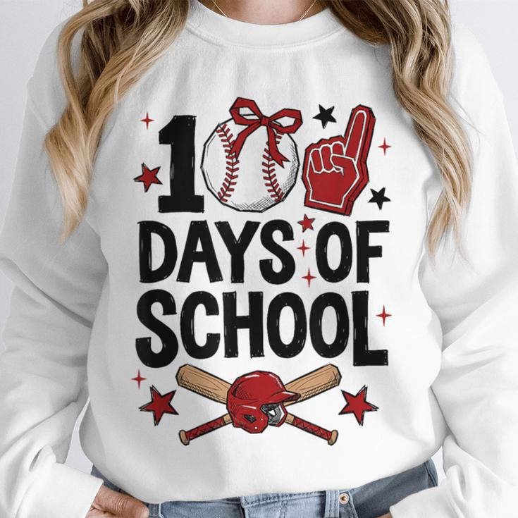 100 Days Of School Coquette Bow Baseball 100th Day Girl Kid Unisex Sweatshirt 100 Days Of School Coquette Bow Baseball 100th Day Girl Kid Unisex Sweatshirt