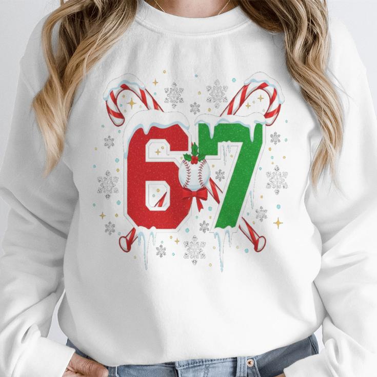 67 Baseball Christmas Candy Cane Snowflake Holiday Sports Unisex Sweatshirt 67 Baseball Christmas Candy Cane Snowflake Holiday Sports Unisex Sweatshirt