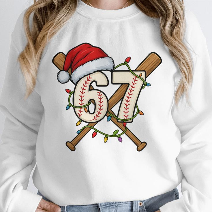 67 Baseball Xmas Lights Santa Hat Holiday Unisex Sweatshirt 67 Baseball Xmas Lights Santa Hat Holiday Unisex Sweatshirt