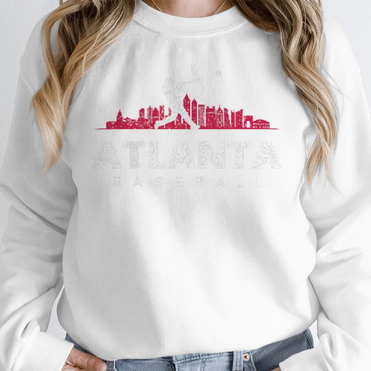 Atlanta Baseball Vintage Player Minimalist Skyline Retro Unisex Sweatshirt Atlanta Baseball Vintage Player Minimalist Skyline Retro Unisex Sweatshirt