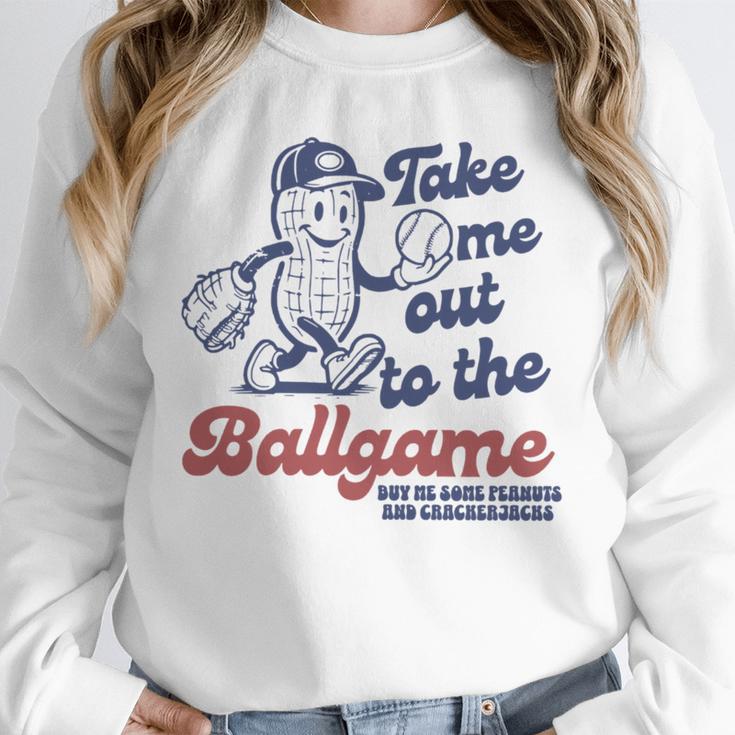 Take Me Out To The Ball Game Retro Peanuts Baseball Sports Unisex Sweatshirt
