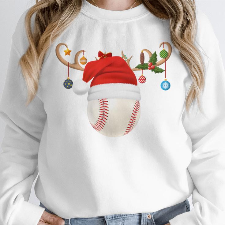 Baseball Christmas Reindeer Santa Hat Sports Player Xmas Unisex Sweatshirt Baseball Christmas Reindeer Santa Hat Sports Player Xmas Unisex Sweatshirt