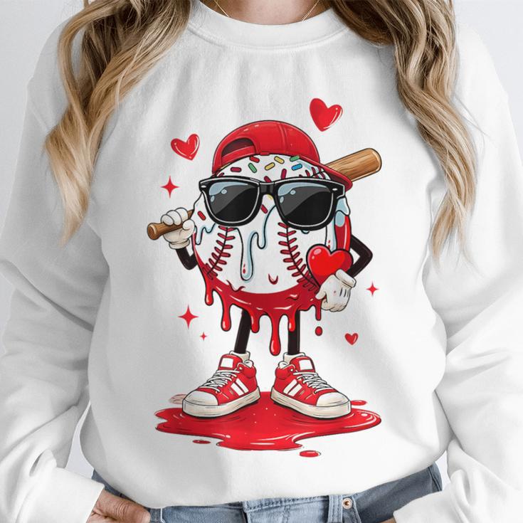 Baseball Drip Ice Cream Sunglasses Boys Youth Kids Valentine Unisex Sweatshirt
