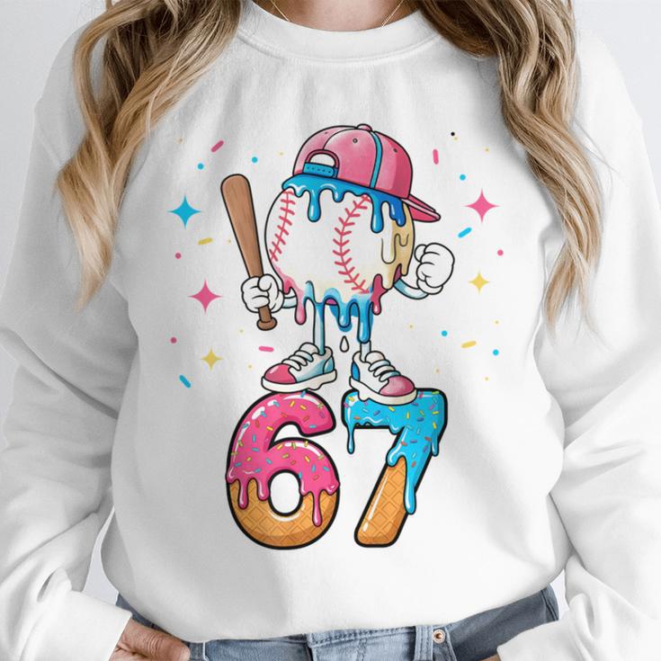 Baseball Drip Number 67 Six Seven Meme Ice Cream Dripping Unisex Sweatshirt Baseball Drip Number 67 Six Seven Meme Ice Cream Dripping Unisex Sweatshirt