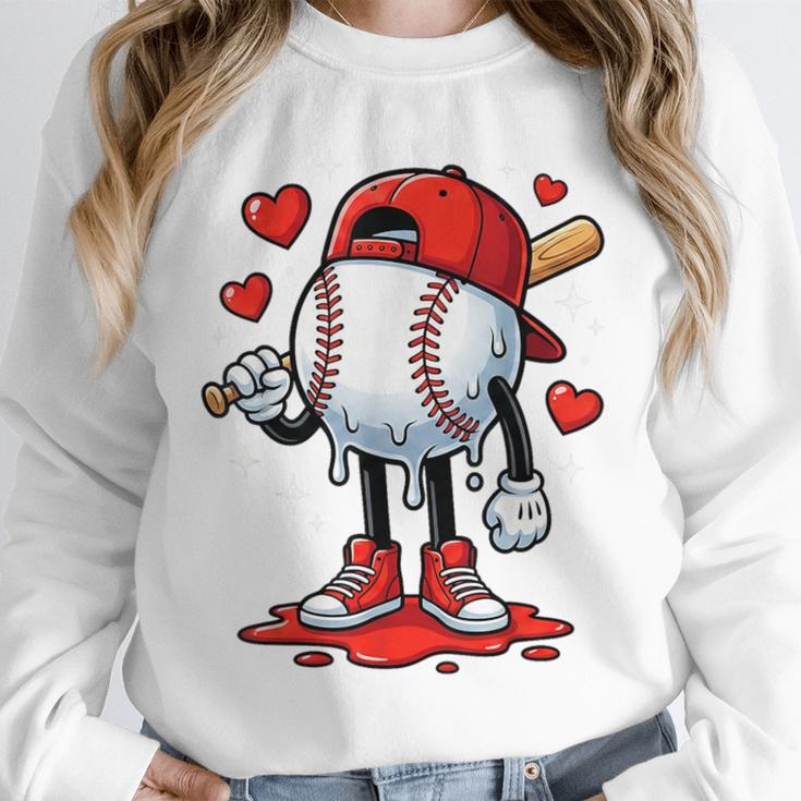 Baseball Ice Cream Drip Valentines Day Sports For Kids Boys Unisex Sweatshirt Baseball Ice Cream Drip Valentines Day Sports For Kids Boys Unisex Sweatshirt