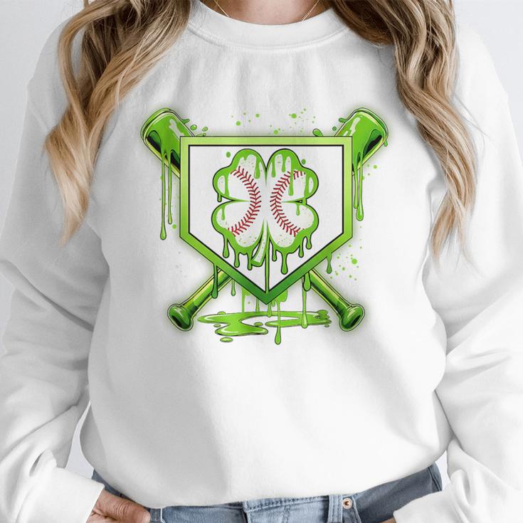 Baseball Icecream St Patrick's Day Lucky Charm Shamrock Drip Unisex Sweatshirt Baseball Icecream St Patrick's Day Lucky Charm Shamrock Drip Unisex Sweatshirt