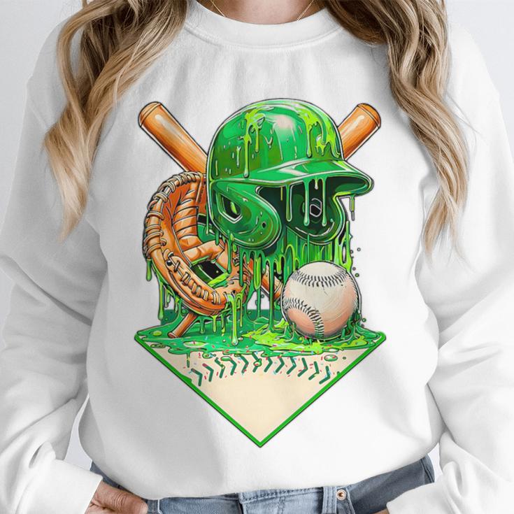 Baseball Life Style Ice Cream Drip Green Premium Tri-Blend Unisex Sweatshirt