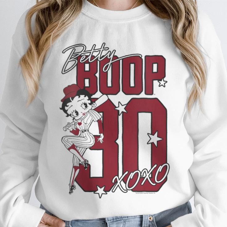 Betty Boop Baseball Logo Jersey With Stars Cute Cartoon Unisex Sweatshirt Betty Boop Baseball Logo Jersey With Stars Cute Cartoon Unisex Sweatshirt