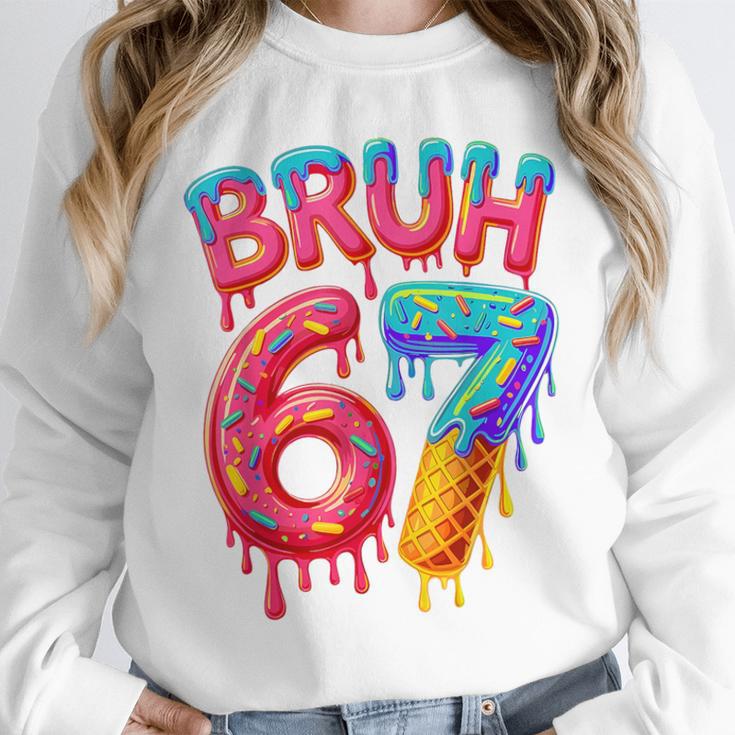 Bruh 67 Baseball Drip Number 67 Player 67th Birthday Unisex Sweatshirt