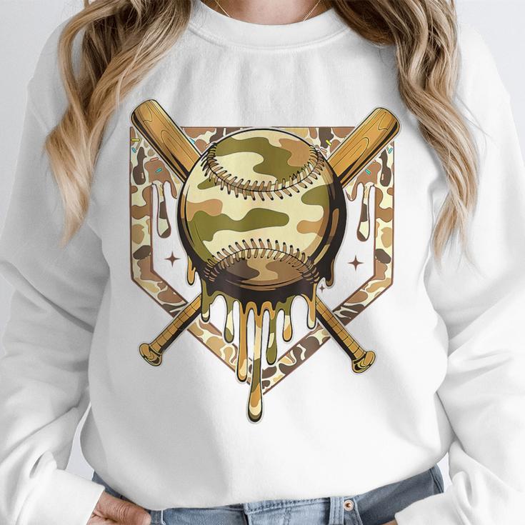 Camo Baseball Dripping Military Camouflage Sports Men Boy Unisex Sweatshirt