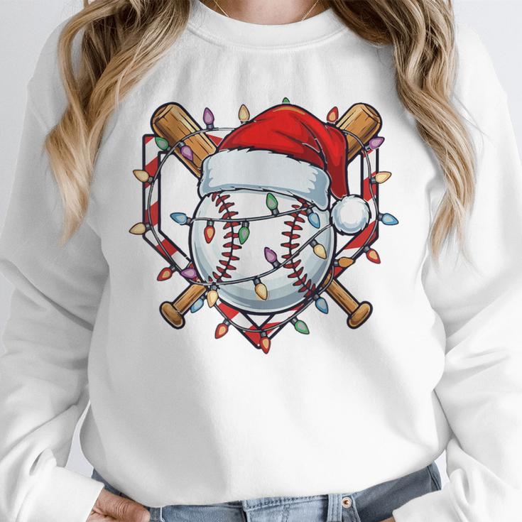 Christmas Baseball Santa Hat For Baseball Players Fans Unisex Sweatshirt