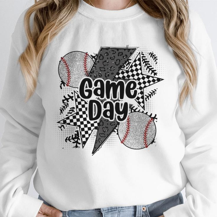 Game Day Baseball Retro Checkered Baseball Unisex Sweatshirt Game Day Baseball Retro Checkered Baseball Unisex Sweatshirt