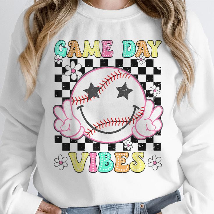 Game Day Vibes Softball Baseball Groovy Game Day Girls Women Unisex Sweatshirt Game Day Vibes Softball Baseball Groovy Game Day Girls Women Unisex Sweatshirt