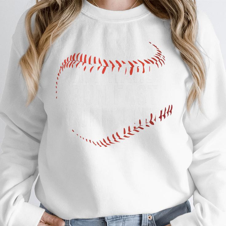Hit Hard Run Fast Turn Left Baseball Player & Fan Premium Tri-Blend Unisex Sweatshirt