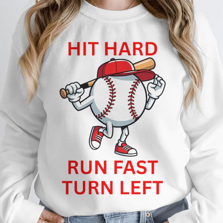 Hit Hard Run Fast Turn Left Baseball Player Premium Tri-Blend Unisex Sweatshirt Hit Hard Run Fast Turn Left Baseball Player Premium Tri-Blend Unisex Sweatshirt
