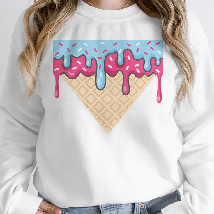 Ice Cream Baseball Cone Dripping Sprinkles Kids Boys Summer Premium Tri-Blend Unisex Sweatshirt
