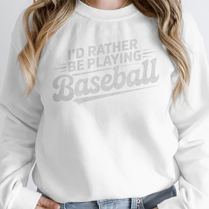 I'd Rather Be Playing Baseball Player Coach Fan Game Day Tee Premium Tri-Blend Unisex Sweatshirt I'd Rather Be Playing Baseball Player Coach Fan Game Day Tee Premium Tri-Blend Unisex Sweatshirt