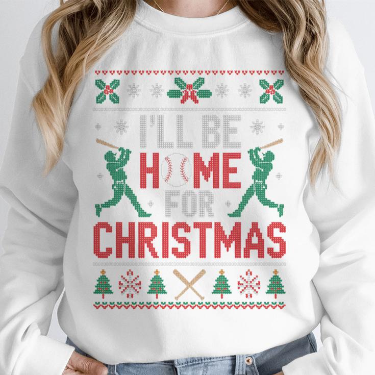 I’Ll Be Home For Christmas Baseball Ugly Sweater Art Unisex Sweatshirt I’Ll Be Home For Christmas Baseball Ugly Sweater Art Unisex Sweatshirt