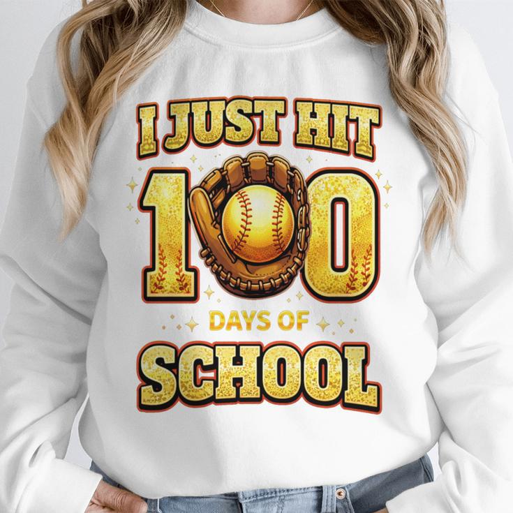 I Just Hit 100 Days Of School Baseball Boys Kids 100th Day Unisex Sweatshirt I Just Hit 100 Days Of School Baseball Boys Kids 100th Day Unisex Sweatshirt