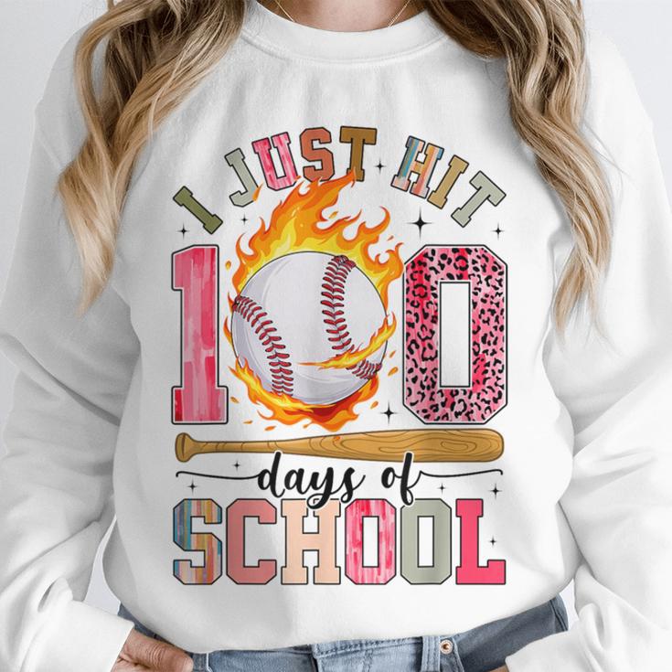 I Just Hit 100 Days Of School Baseball Lovers Fans Boys Kids Unisex Sweatshirt I Just Hit 100 Days Of School Baseball Lovers Fans Boys Kids Unisex Sweatshirt