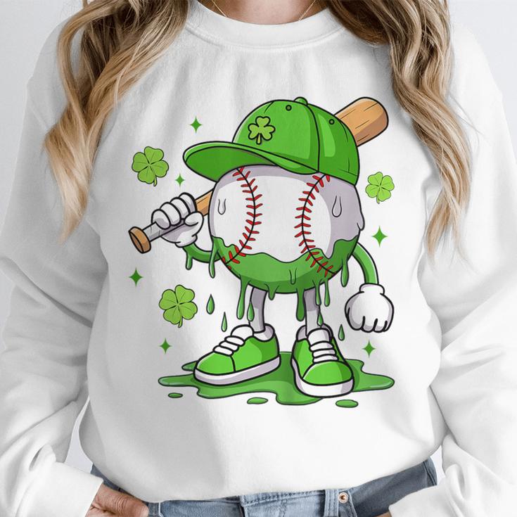 Kids Boys Happy St Patricks Day Kids Baseball Ice Cream Drip Unisex Sweatshirt