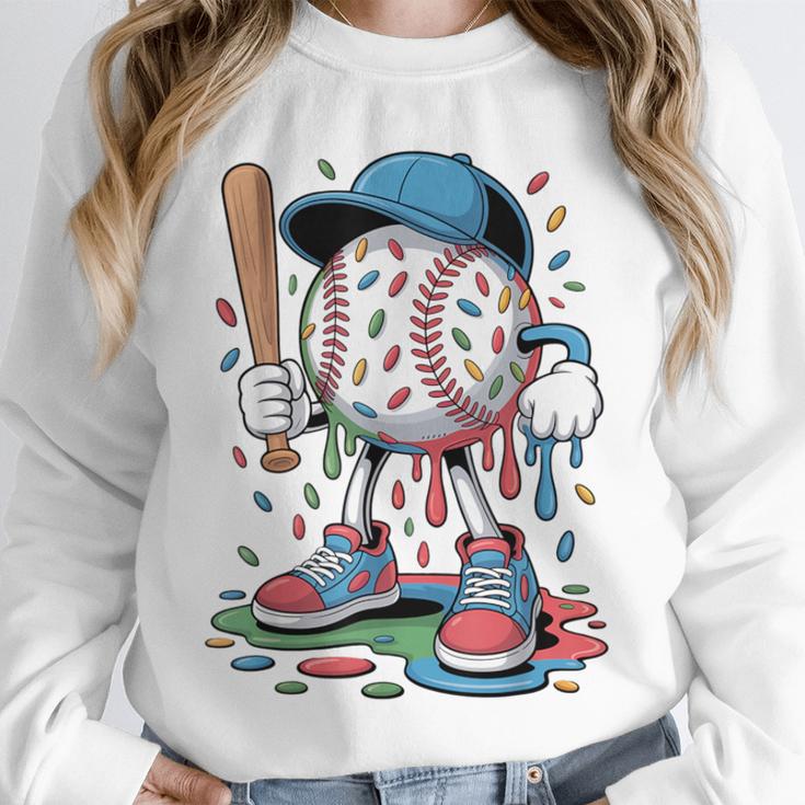 Melting Slime Sprinkle Baseball Mascot With Bat Unisex Sweatshirt Melting Slime Sprinkle Baseball Mascot With Bat Unisex Sweatshirt
