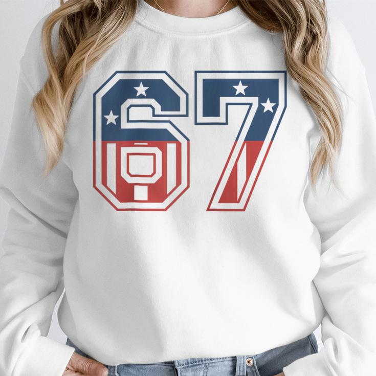 Number 67 USA Raglan Baseball Tee Unisex Sweatshirt