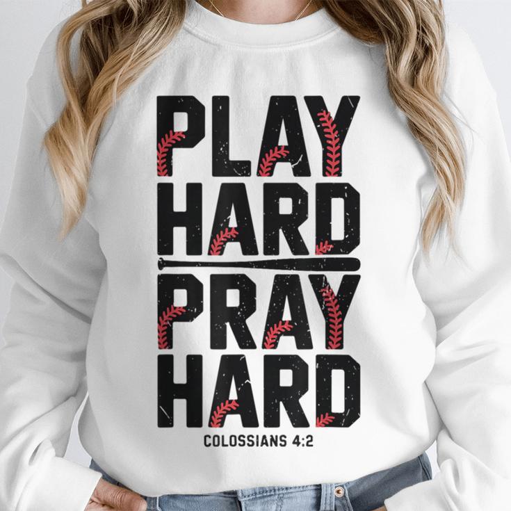 Play Hard Pray Hard Youth Boy Christian Baseball Jesus Unisex Sweatshirt Play Hard Pray Hard Youth Boy Christian Baseball Jesus Unisex Sweatshirt