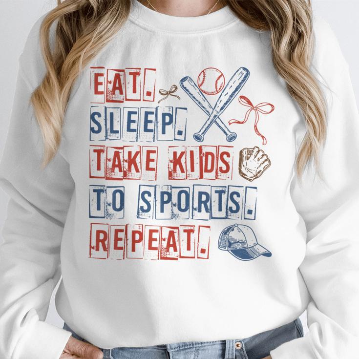 Retro Eat Sleep Take Kids To Sports Repeat Game Day Baseball Unisex Sweatshirt Retro Eat Sleep Take Kids To Sports Repeat Game Day Baseball Unisex Sweatshirt