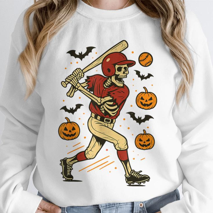 Skeleton Halloween Baseball Boys Men Kids Toddler Unisex Sweatshirt