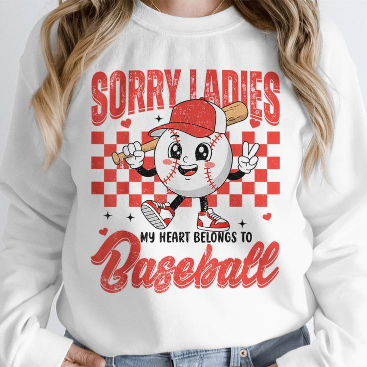Sorry Ladies My Heart Belongs To Baseball Valentines Boys Unisex Sweatshirt