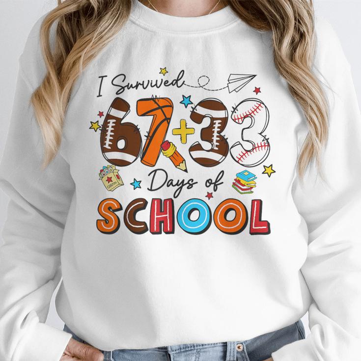 I Survived 67 33 Days Of School Baseball Basketball Football Unisex Sweatshirt