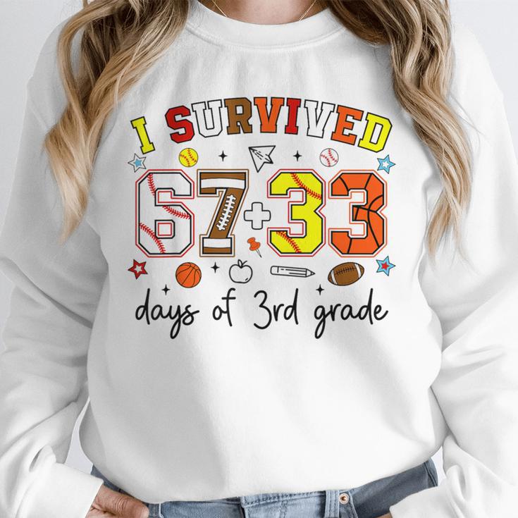 I Survived 6733 Days Baseball Football Softball 3rd Grade Unisex Sweatshirt