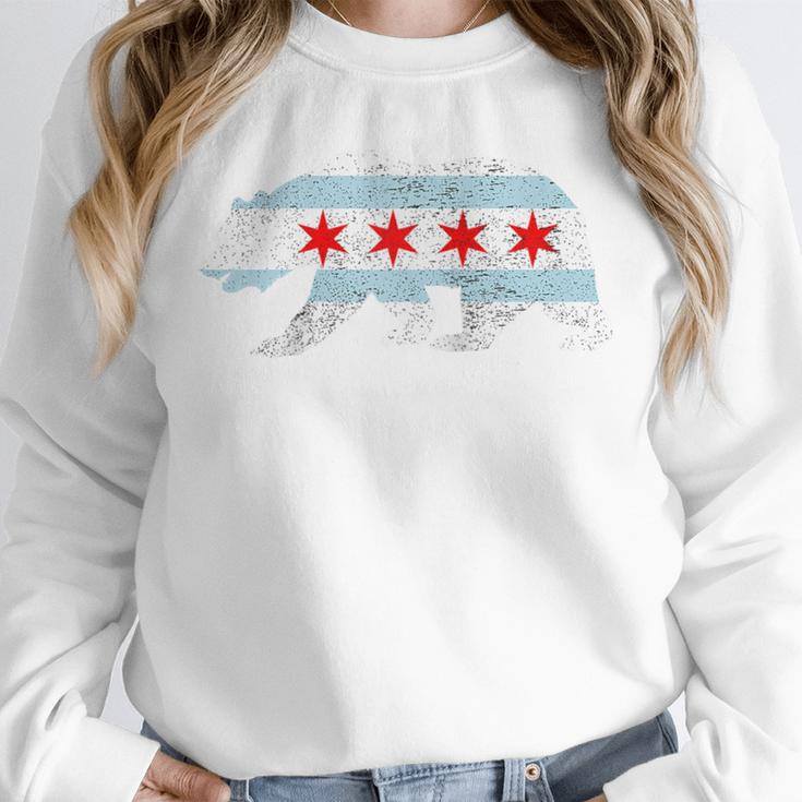 Sweet Vintage Retro Chicago City Flag Bear Print Raglan Baseball Tee Unisex Sweatshirt Sweet Vintage Retro Chicago City Flag Bear Print Raglan Baseball Tee Unisex Sweatshirt