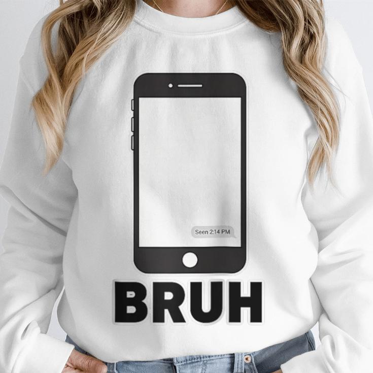 Texted First Bruh Seen Message Valentine's Day Humor Raglan Baseball Tee Unisex Sweatshirt