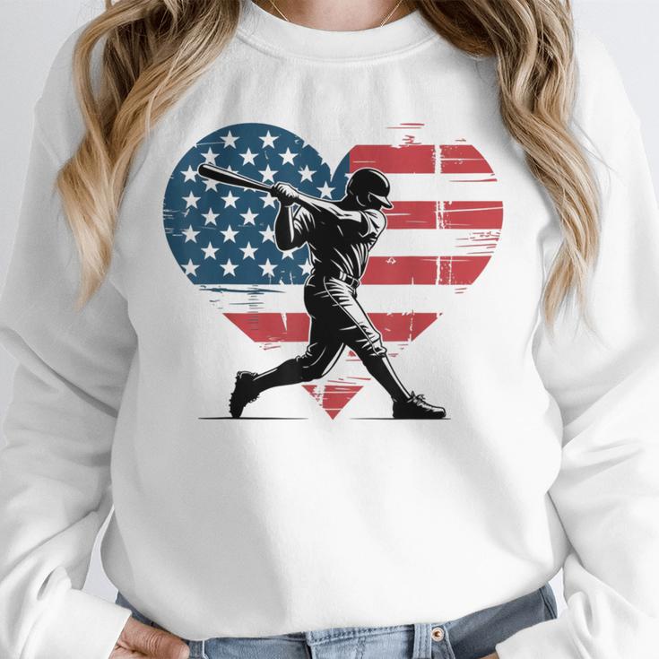 Valentines Baseball Batter Silhouette Heart Men Boys Kid Unisex Sweatshirt