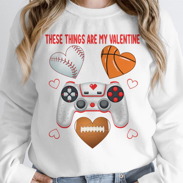 Valentines Day Boys Men Hearts Gaming Football Baseball Love Premium Tri-Blend Unisex Sweatshirt
