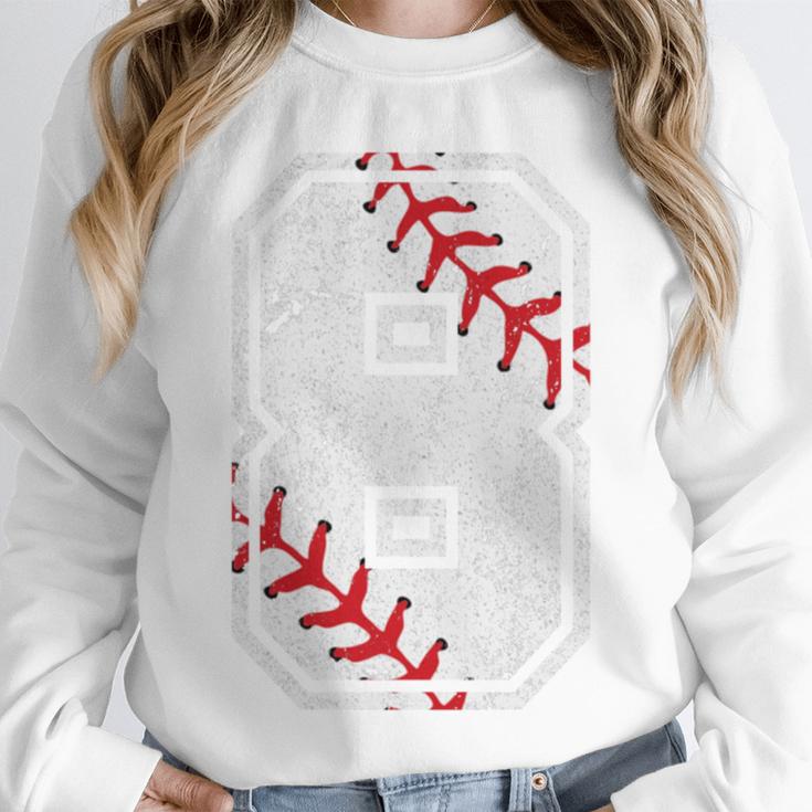 Vintage Baseball 8 Jersey Number 8 Unisex Sweatshirt Vintage Baseball 8 Jersey Number 8 Unisex Sweatshirt