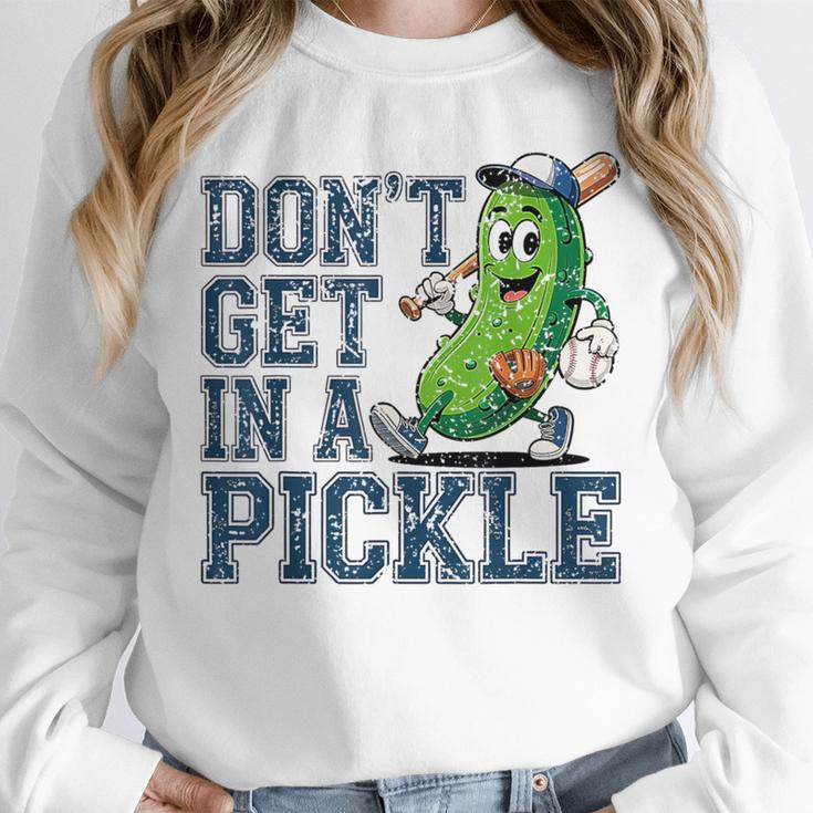 Youth Baseball Catcher Humor Don’t Get In A Pickle Unisex Sweatshirt Youth Baseball Catcher Humor Don’t Get In A Pickle Unisex Sweatshirt