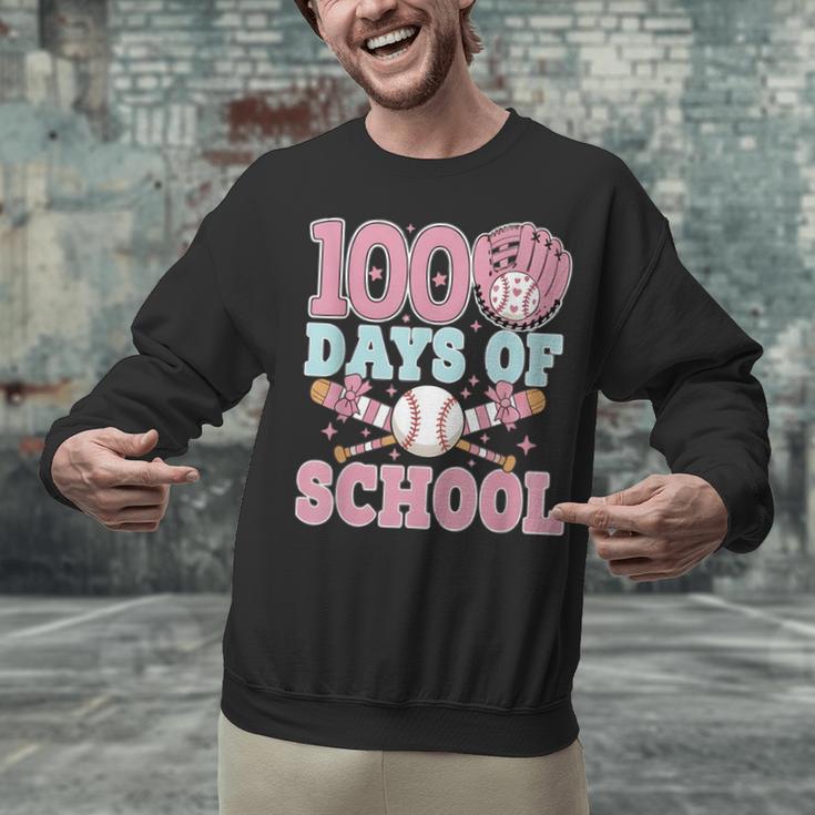 100 Days Of School Baseball 100th Day Of School Girls Unisex Sweatshirt 100 Days Of School Baseball 100th Day Of School Girls Unisex Sweatshirt
